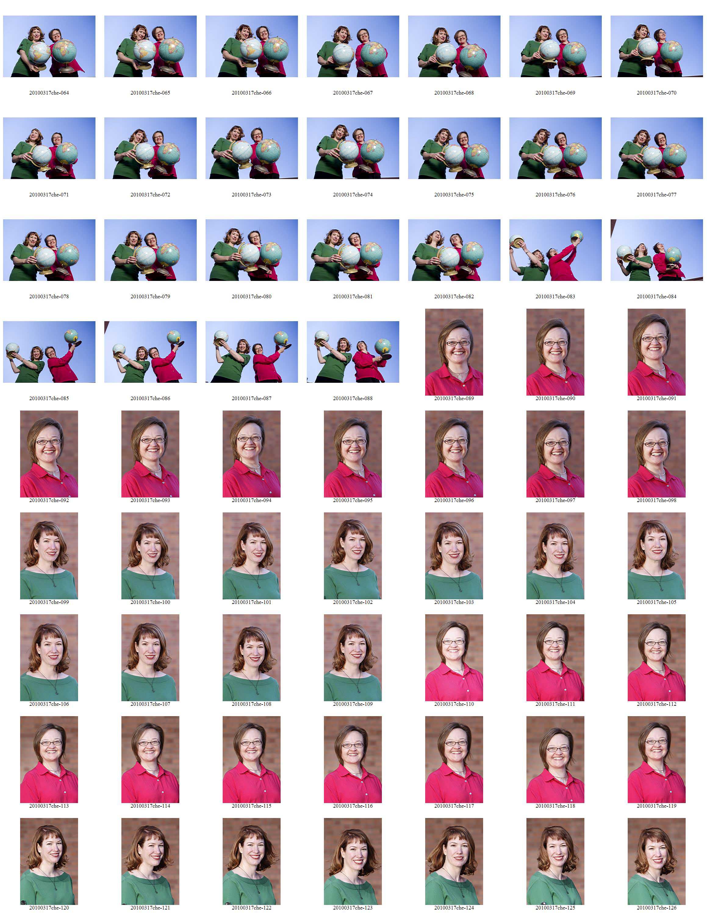 photo of recent work in a contact sheet