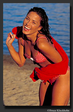 Photo of Model on the Beach with Towel