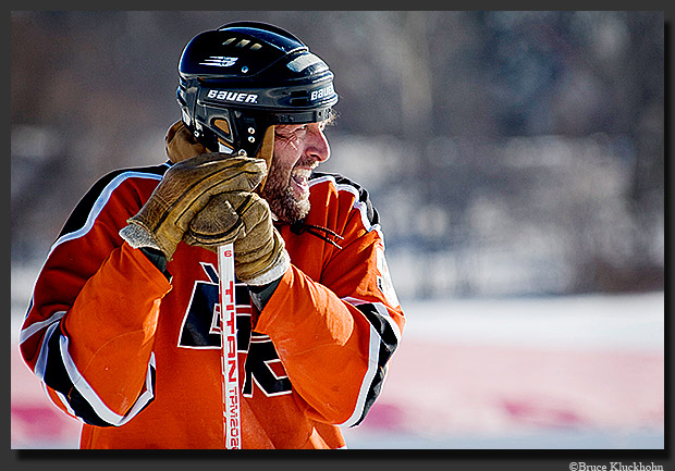 photo of pond hockey.
